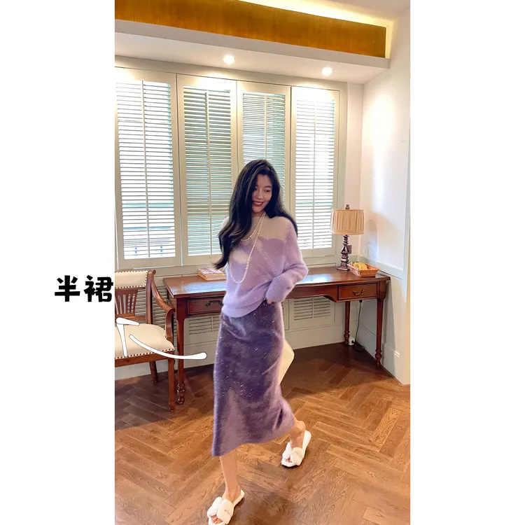 N.COU妮蔻25冬新款时尚气质百搭简约高腰显瘦显高半身裙DY8673