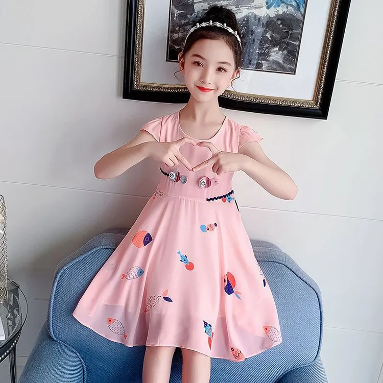 新女童连体裙女童夏装连衣裙2025新款网红洋气韩版中大童夏季儿童