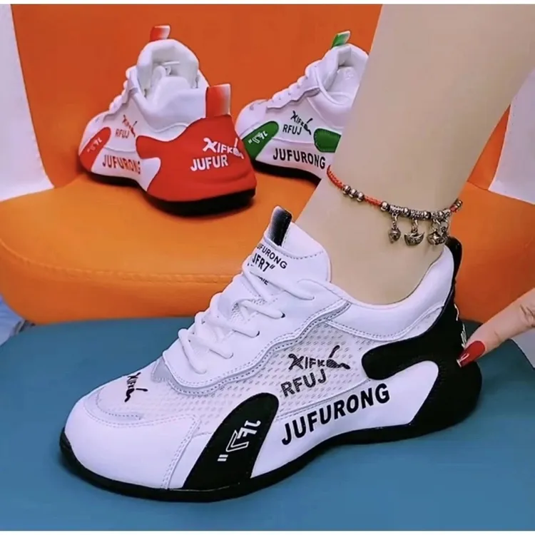 鞋子女款爆款2025新款透气网面老爹鞋夏季爆款百搭时尚休闲软底鞋