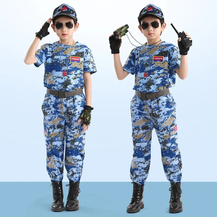 儿童迷彩服套装男童帅气特种兵军训空军表演衣服男孩夏季短袖服装