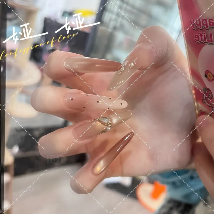 【秋日阳光】高端爆款纯手工穿戴甲片绵密高级猫眼穿戴甲