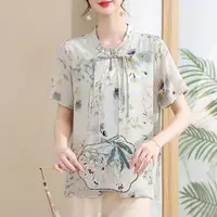 夏季新品！女士夏季洋气减龄印花小衫F792