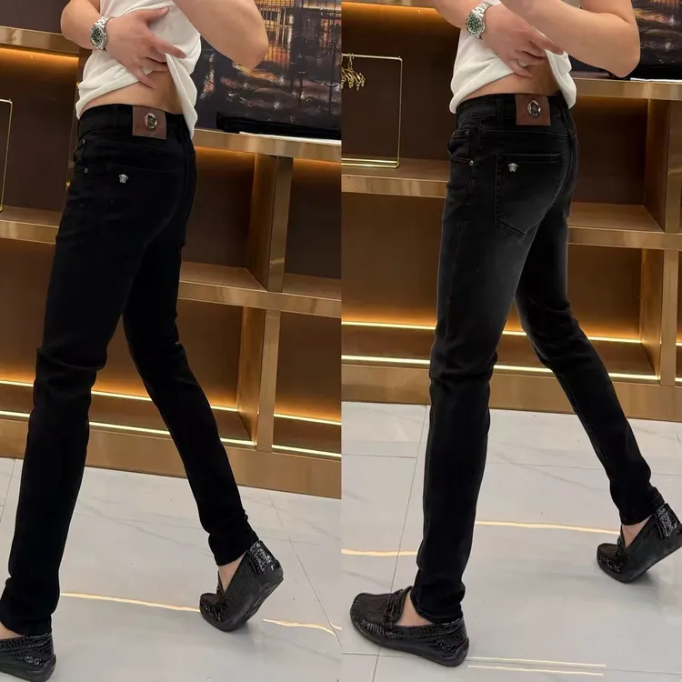 669男士新款修身小脚水洗弹力牛仔裤潮流牛仔裤
