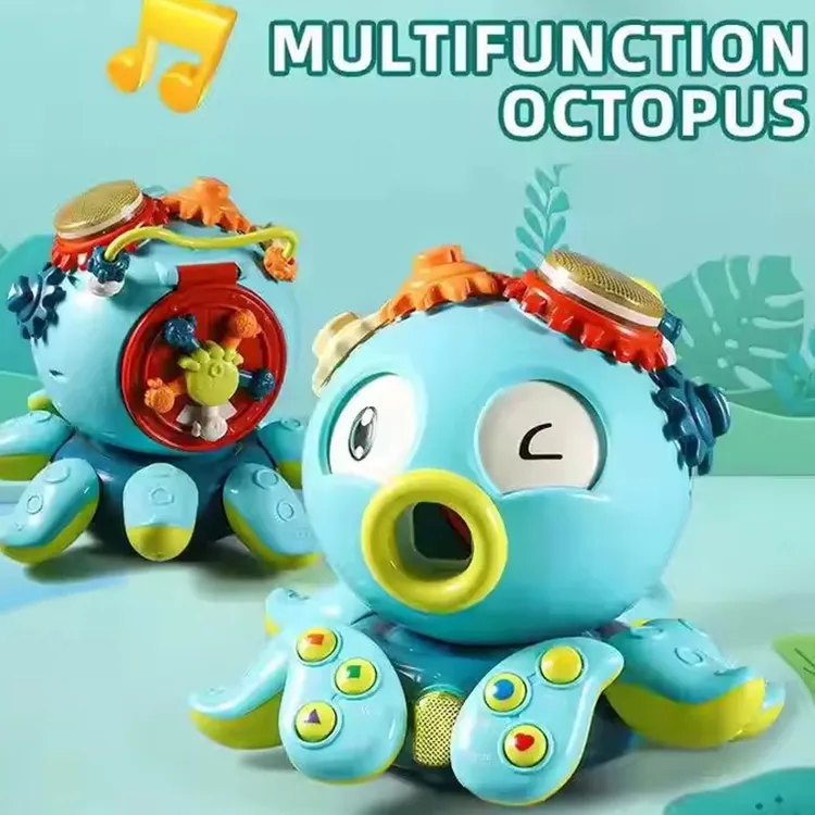 可爱婴幼儿电动万向八爪鱼拆脚带灯光音乐宝宝启蒙益智早教玩具