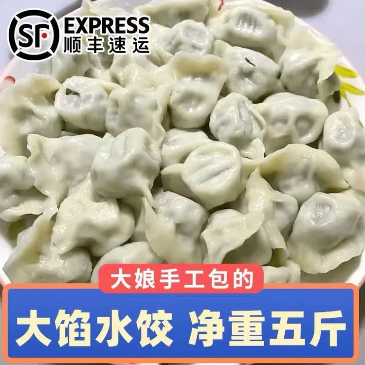【顺丰包邮】5斤手包水饺牛肉羊肉猪肉大葱大馅手工韭菜速冻水饺