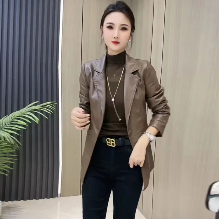 时尚大码女装西装外套2025春季新款韩版百搭复古炸街设计感西服