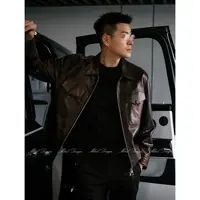 MBNL-F「D.R Classic」秦磊男装100山羊皮油边工艺皮衣LL-WWT0083