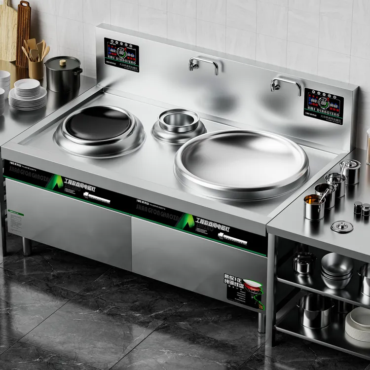 HMS禾木山工程商用电磁灶大炒炉大锅灶