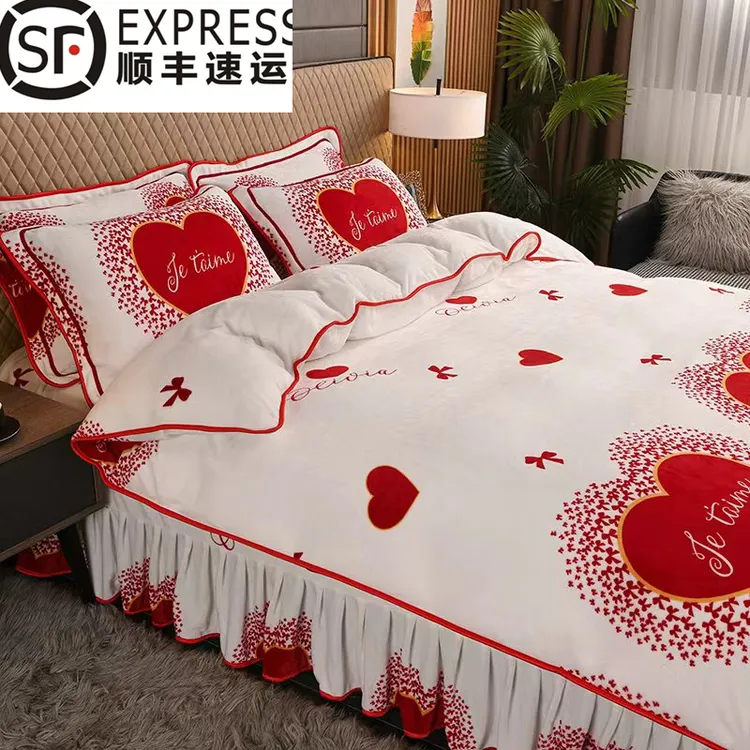 2025新款高克重加厚牛奶绒保暖四件套