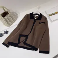 PK高货~100%粗针羊毛~ 胸112-150长65毛感长袖毛衣外套上衣 2321
