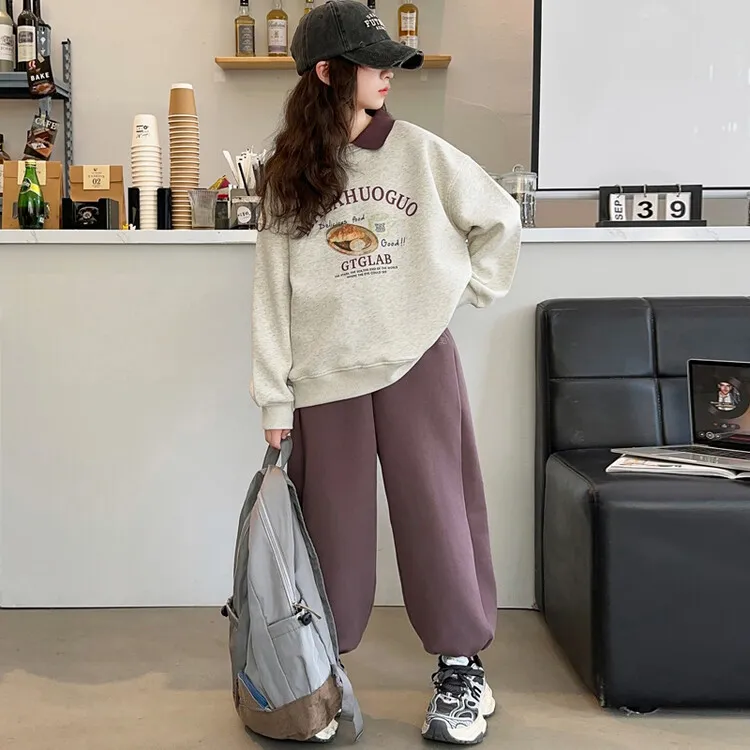 新品巴拉巴拉女童套装春秋款2025新款中大童洋气卫衣女孩宽松休闲