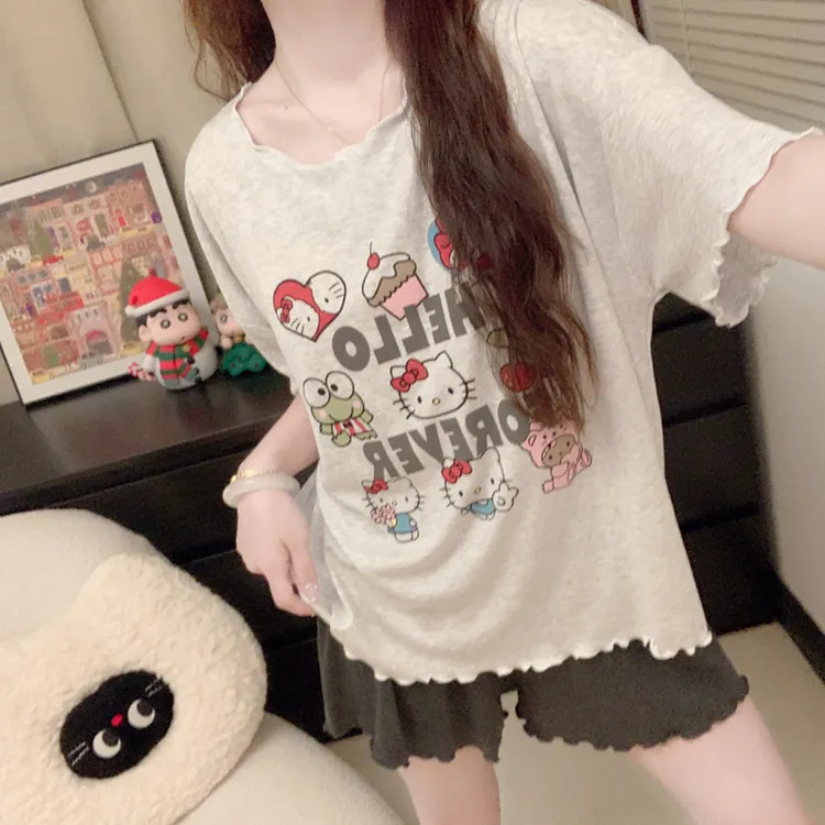 【带胸垫一体】睡衣女夏季2025新款莫代尔可外穿短袖短裤家居服套装