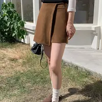 萝卜大叔灯芯绒半身裙裤女秋冬2025新款高腰显瘦开叉设计短裤裙子