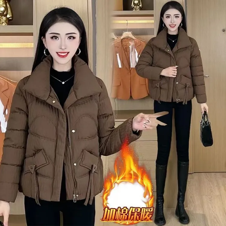 2025冬季新款小个子妈妈棉服女短款时尚修身显瘦保暖棉衣外套女
