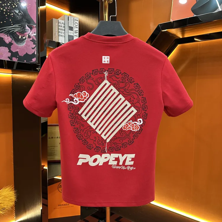 蛇年中国结短袖T恤圆领透气贺岁新春时尚百搭情侣款个性设计