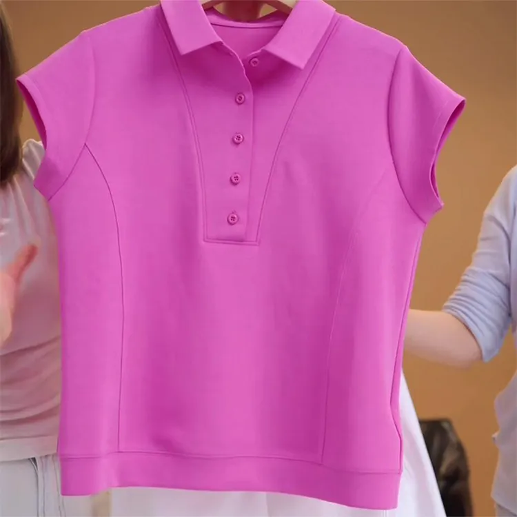 POLO衫女2025夏季新款休闲时尚简约百搭短袖女装上衣