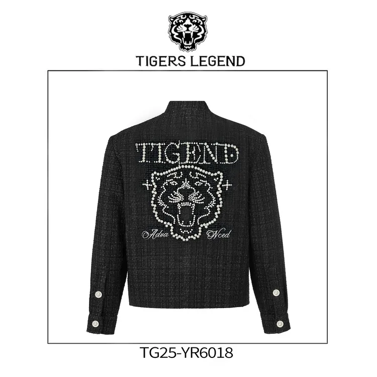 TIGERS LEGEND潮流重工虎头小香风珍珠男女冬季羽绒服外套YR6018
