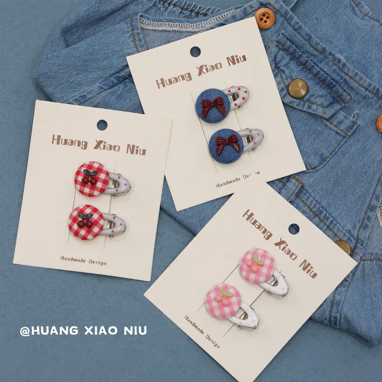 黄小妞可爱樱桃儿童发夹甜美小女孩头饰宝宝刘海侧边发卡发饰