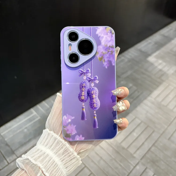 苹果/华为/oppo/vivo/小米 好事发生适用pura70肤感玻璃手机壳