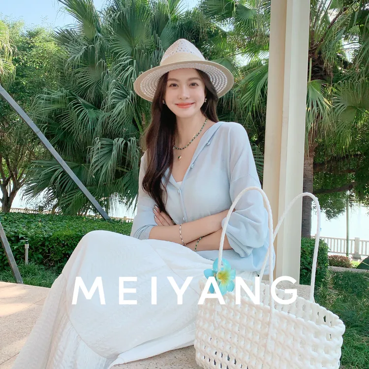 美洋MEIYANG【商场同款】 云片针织开衫 朦胧微透连帽上衣