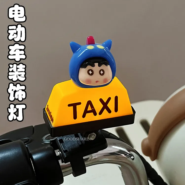 电动车装饰车灯爆闪可爱卡通蜡笔小新电瓶摩托车摩的灯文字灯摆件