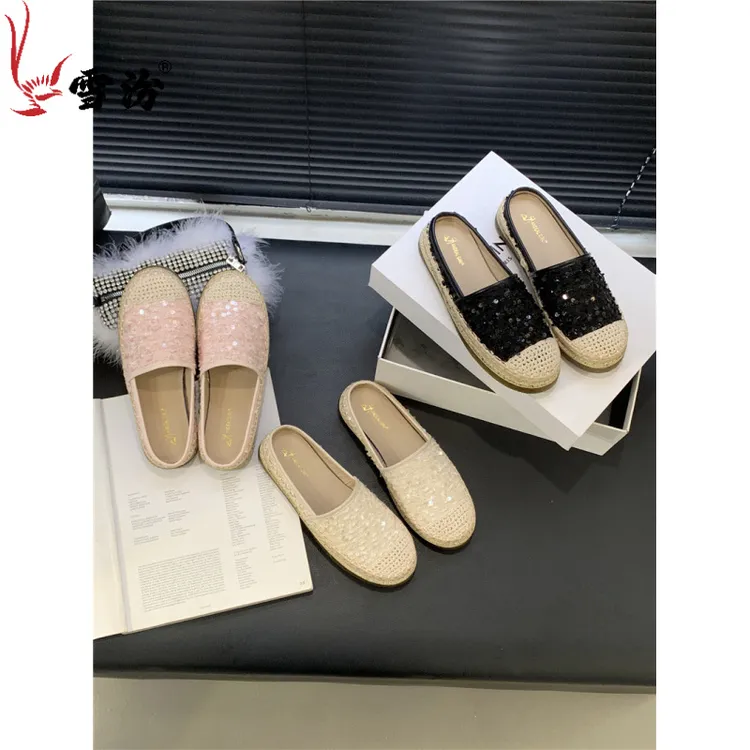 小香风时尚休闲软底平底厚底半拖舒适百搭夏季透气春季女鞋 雪汾