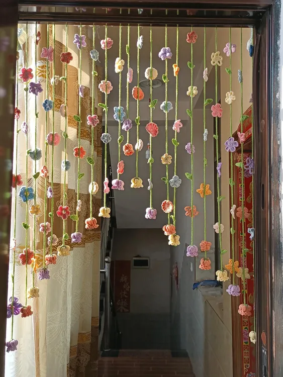 【爱宝】diy花朵门帘DIY编织钩针棒针毛线团装饰自制材料包