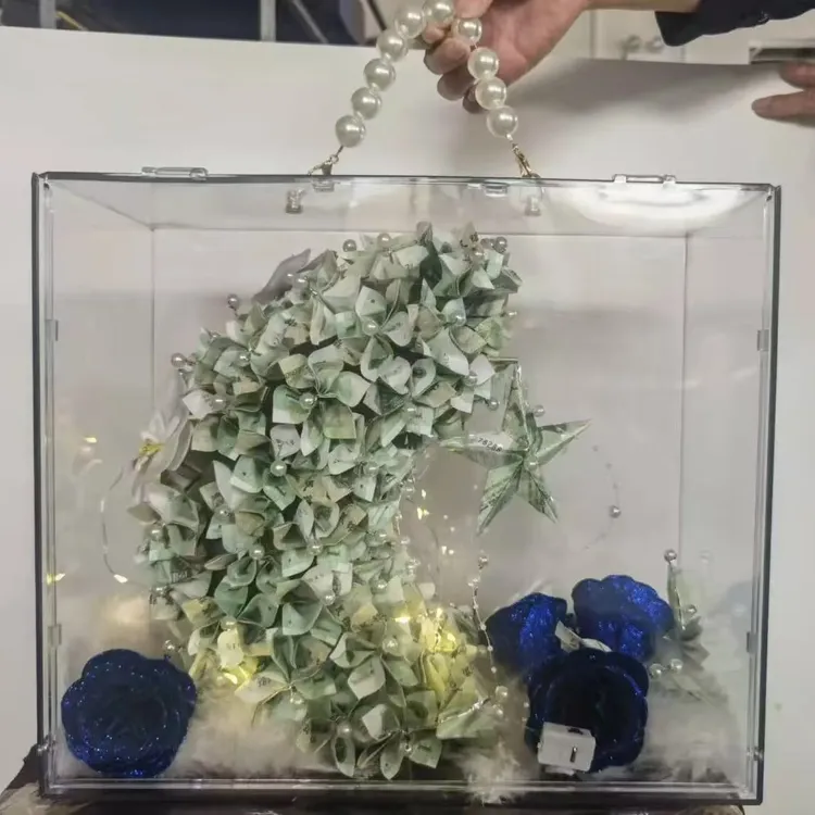 手提式礼品盒高级手工diy礼品盒亚克力透明手提盒包装生日礼物