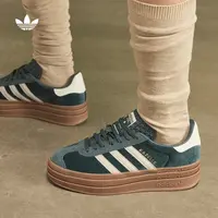 流光风「T头鞋」阿迪达斯三叶草GAZELLE BOLD男女休闲板鞋 IG4391