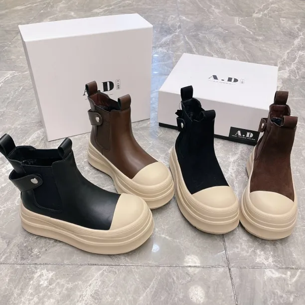 玛莎同款洋气设计师款面包底休闲鞋厚底圆头百搭韩版时尚款651