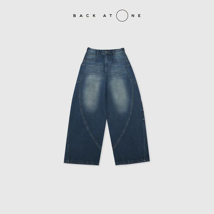 BACKATONE“解构丹宁”时尚百搭弧形分割萝卜牛仔裤 BFF-2DI090C-C