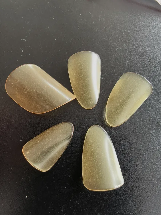 专业级黄色老料透明琵琶指甲成人独奏适用