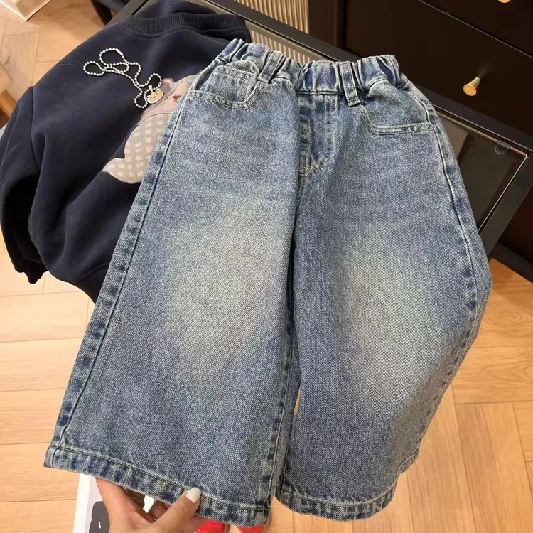 X.M简单却极具说服力的女童直筒牛仔裤！版型yyds