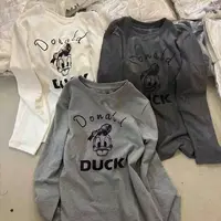 『雨美 Show』81295休闲百搭卡通鸭磨毛T