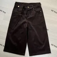 FY6281早秋新款通勤复古百搭细条纹灯芯绒休闲直筒中裤