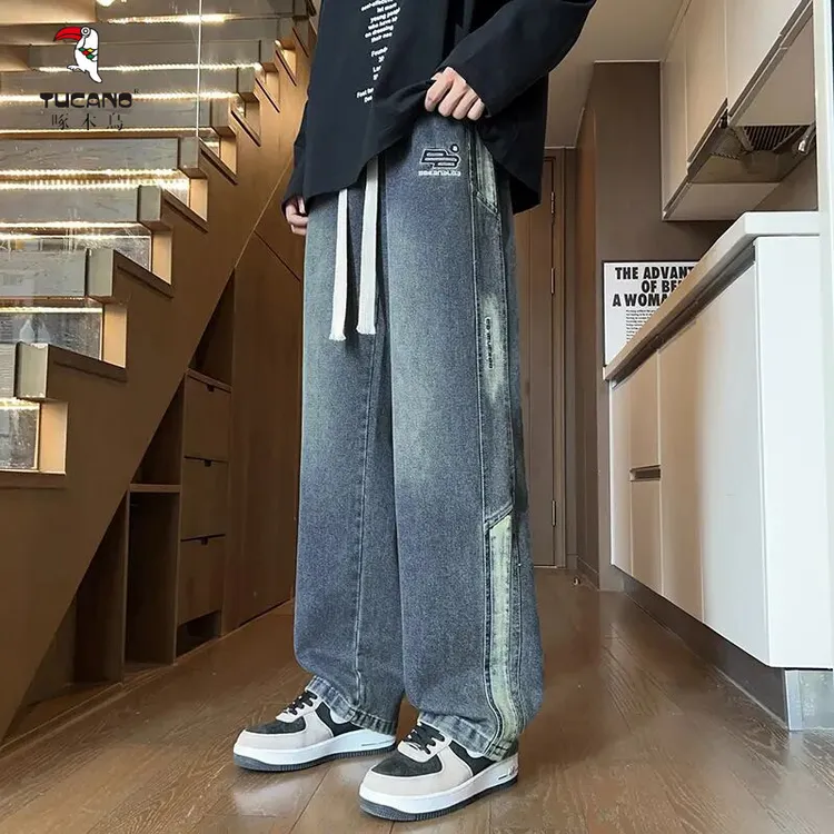 啄木鸟啄木鸟春秋季青少年牛仔裤男孩初中高中学生帅气大童男装直