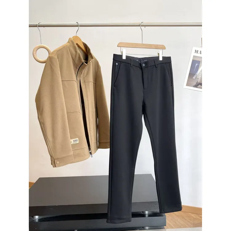 特！一条过冬！商场余D 男士加绒加厚保暖弹力直筒休闲裤 C4 H7042