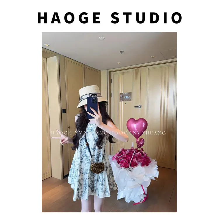 浩哥严选●花鸟集HGX5LYQ2181A连衣裙预显瘦气质夏季甜美时尚设计