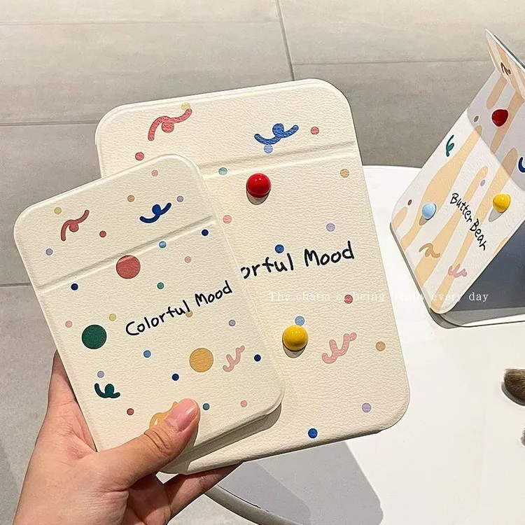 可爱折叠镜子桌面化妆镜办公室台式高颜值学生宿舍便携梳妆镜随身