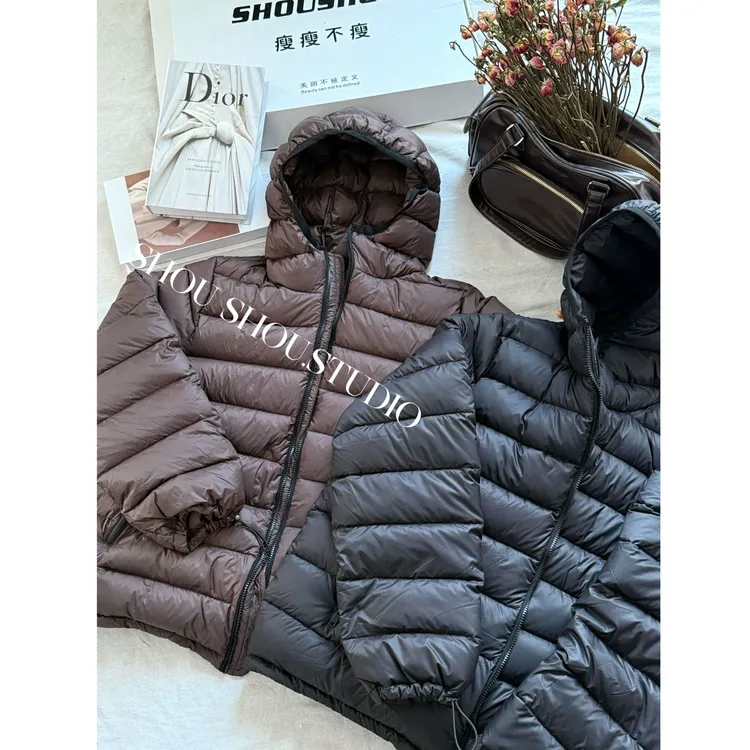 【瘦瘦】阿尔卑斯雪山-大码连帽90白鸭绒百搭排骨羽绒服S02370