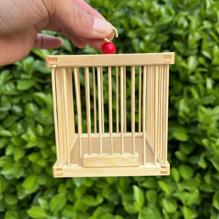 纯铆柳结构手工蝈蝈笼子方笼叫蚂蚱山青铁皮蝈蝈专用新款扎实耐用