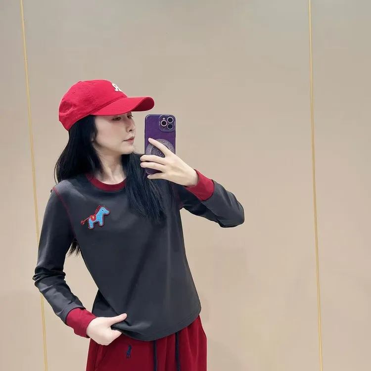 新款常规版型长袖打底512041显瘦洋气时尚百搭休闲体恤秋款