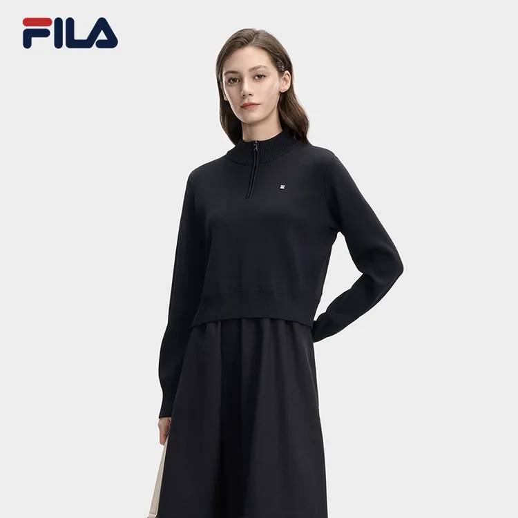 【首发上新】/斐乐女冬季新款2026中长款长袖连衣裙F11W613302F