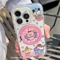 九点半公主小猪隐藏式旋转支点壳适用苹果16ProMax手机壳iphone15