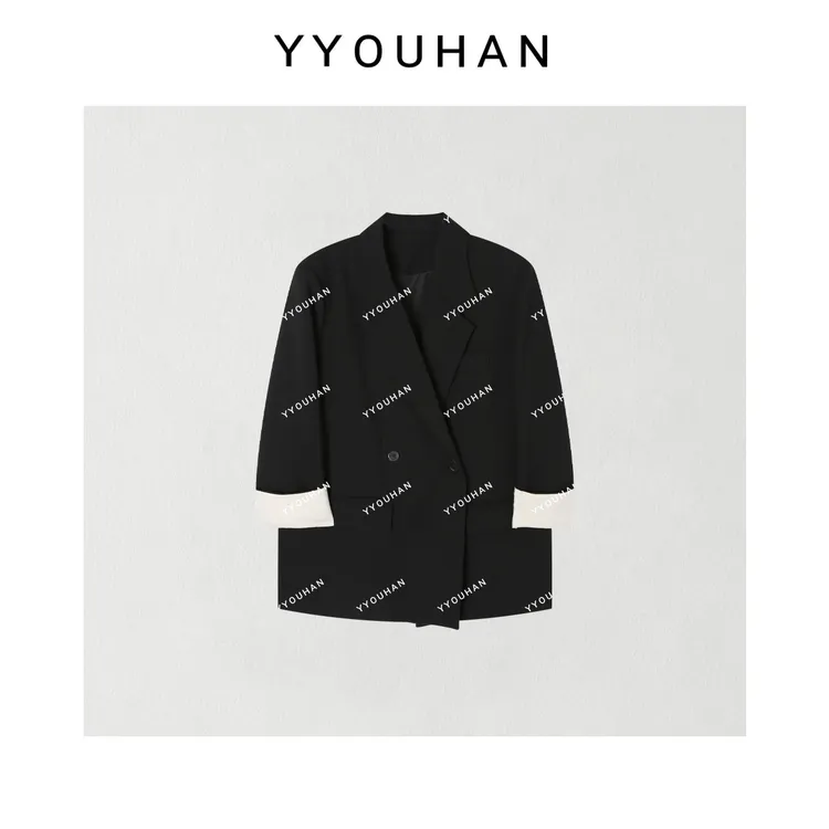 月月不吃鱼 2025春款小众简约后背明线缝合设计西装外套 2502C316