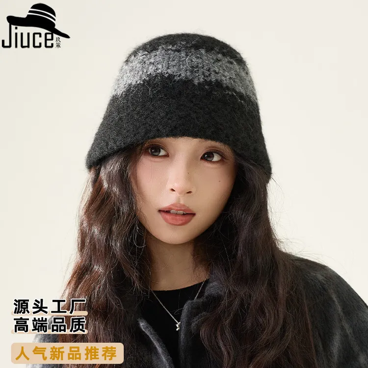 韩国帽子女生秋冬天保暖护耳高级感渔夫帽百搭韩版提花小众水桶帽