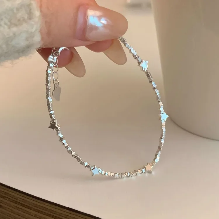 新款轻奢小众碎银星星手链ins精致高级感叠戴手饰送闺蜜