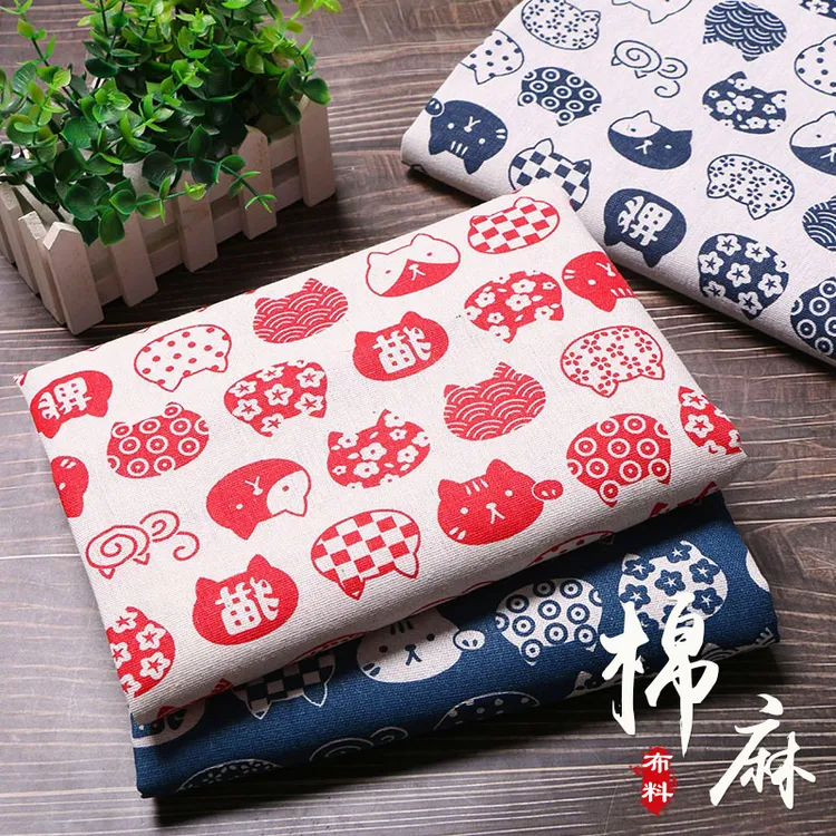 桌布棉麻布料批发布头亚麻格子少女心花布沙发窗帘ins背景布挂布