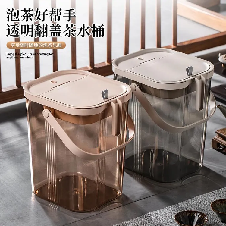 茶水桶废水桶家用茶渣桶透明茶台干湿分离过滤排水桶功夫茶具配件