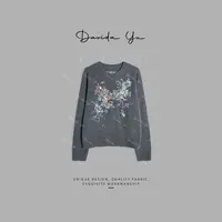 Davida Yu【烟花】品牌全毛100%绵羊毛 立体花重工毛衣针织衫 91503